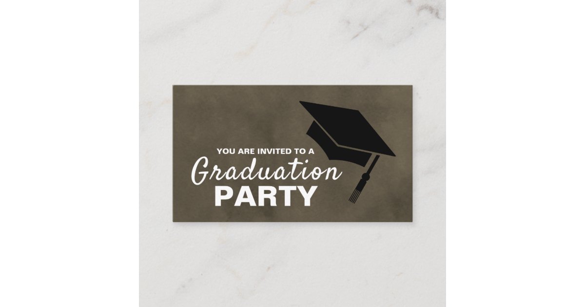 Black Grad Cap Graduation Party Invitation Zazzle 