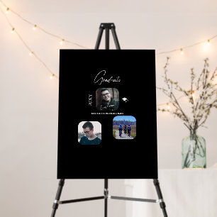 Black Grad Custom Photo Guest Signature Foam Board