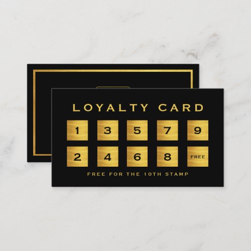 Black  Gradient Gold Minimalist Elegant Business Loyalty Card