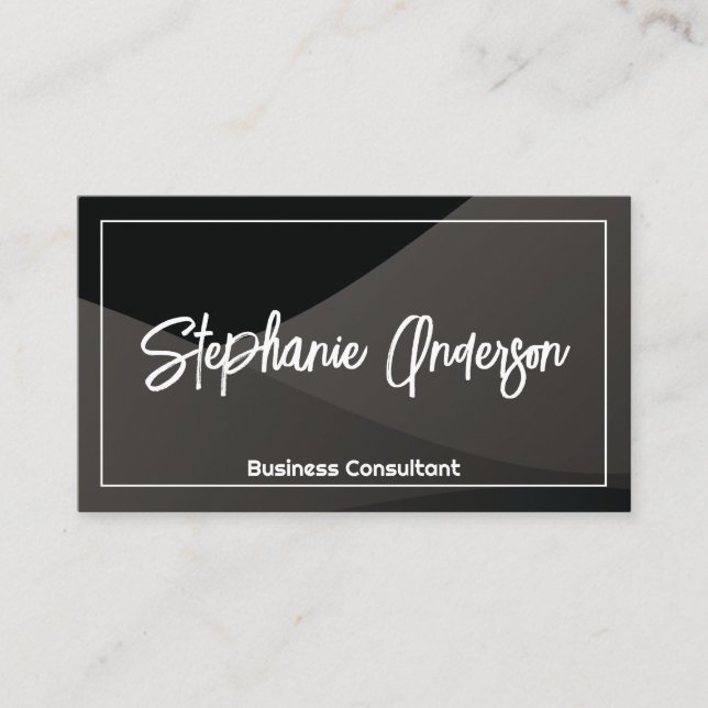 Black Gradient Layers | Modern Business Card (Front)