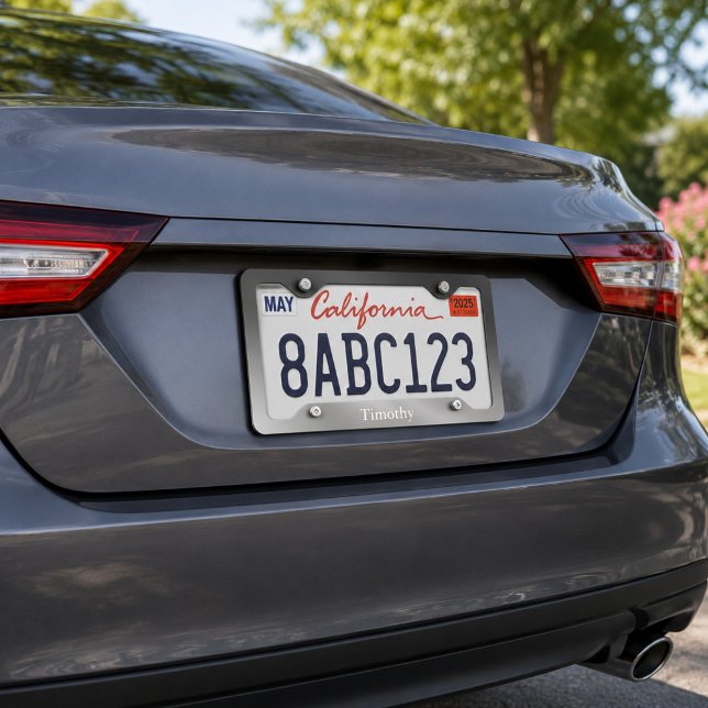 Black Gradient Modern Design License Plate Frame (Creator Uploaded)