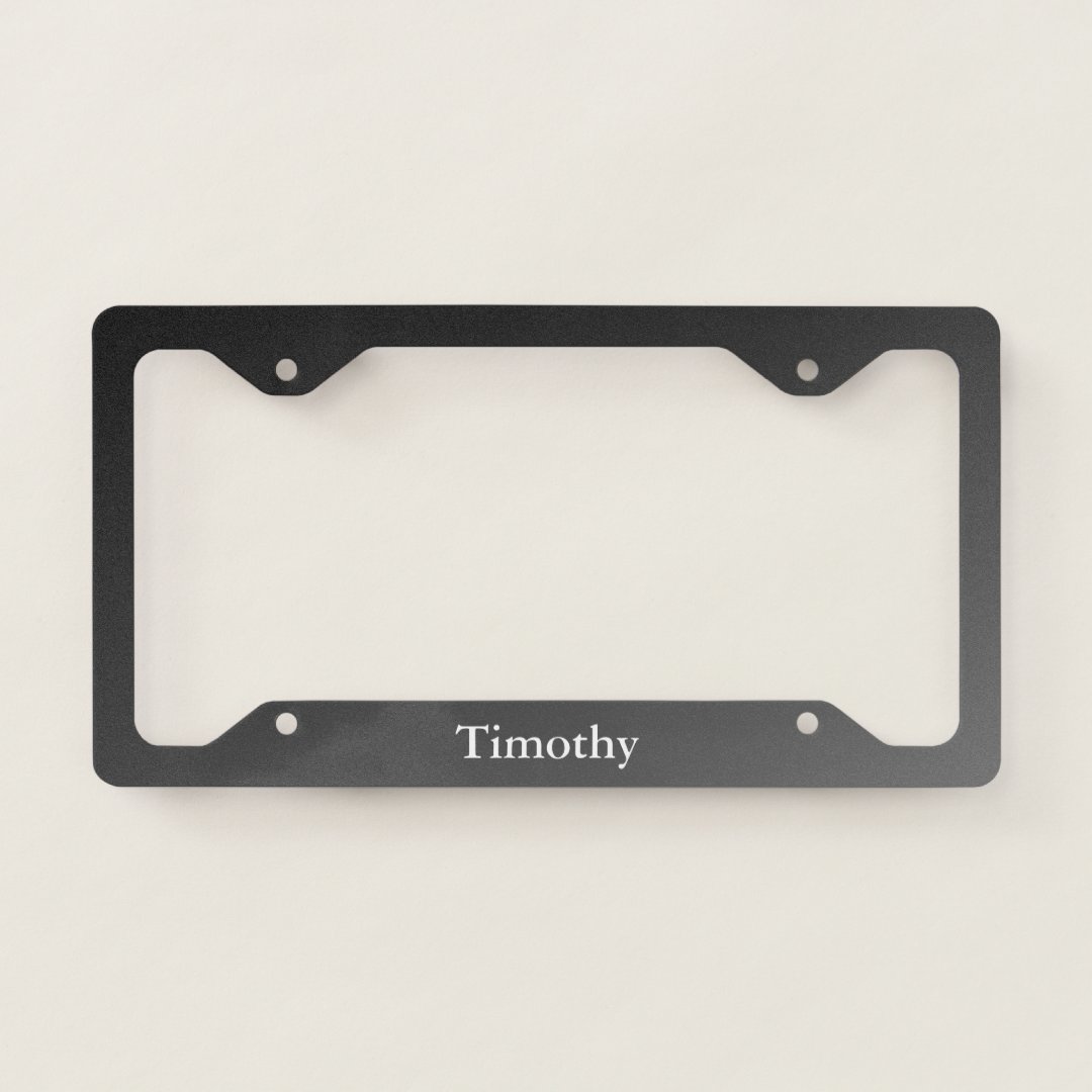 Black Gradient Modern Design License Plate Frame | Zazzle