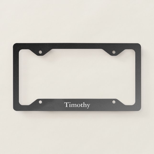 Black Gradient Modern Design License Plate Frame (Front)