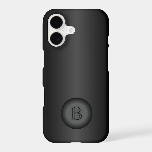 Black Gradient Monogram Iphone Case (Back)