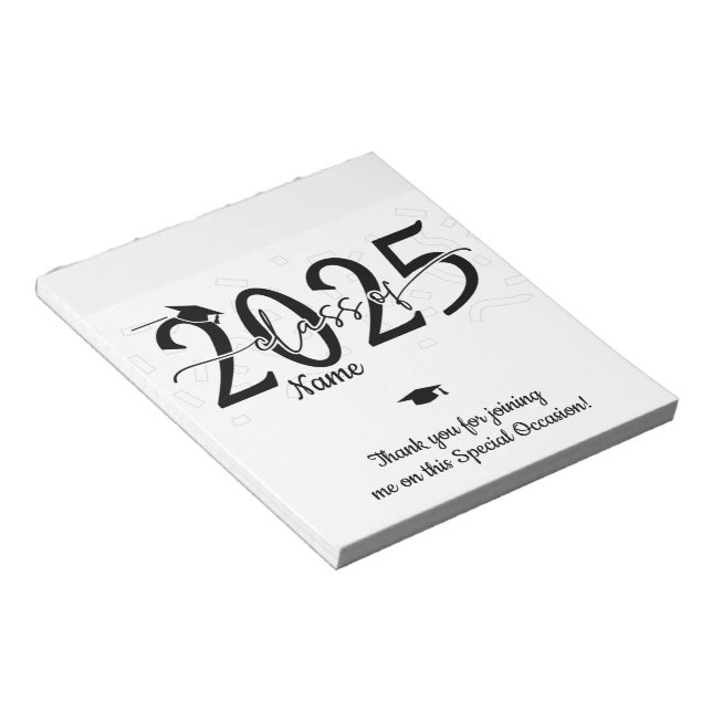 Black Graduation Candy Bar Wraps Party Favor Notepad (Angled)