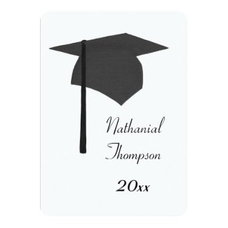 Black Graduation Cap and Tassel Invitations