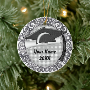 Black Graduation Cap custom ornament