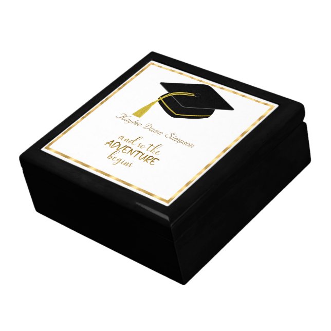 Black Graduation Cap  Gift Box (Side)
