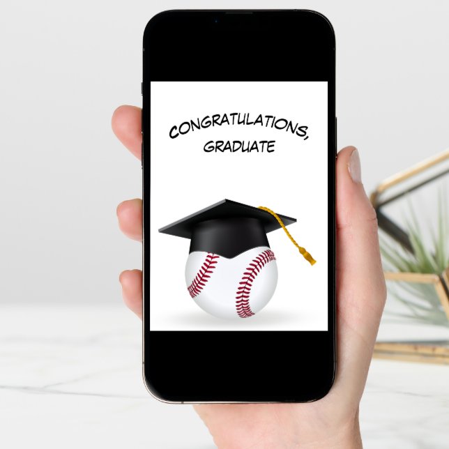 Black Graduation Cap On a Baseball Card (Front Digital)