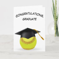 Black Graduation Cap On a Yellow Softball