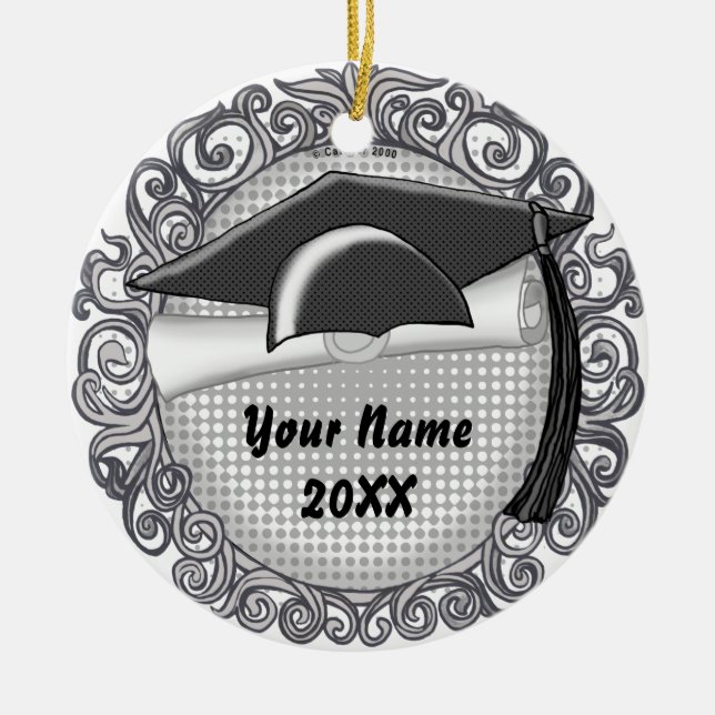 Black Graduation Cap ornament (Front)