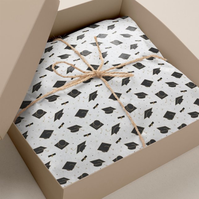 Black Graduation Cap Toss Tissue Paper (Creator Uploaded)