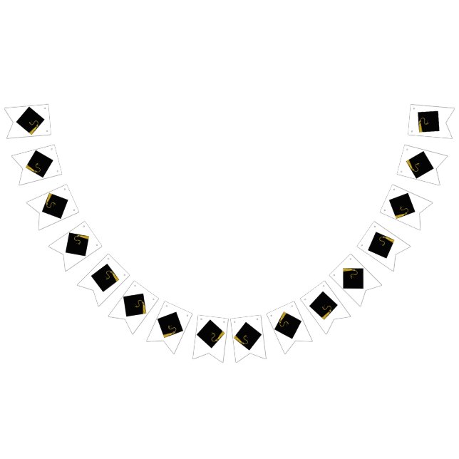 Black Graduation Caps Bunting Flags (All)