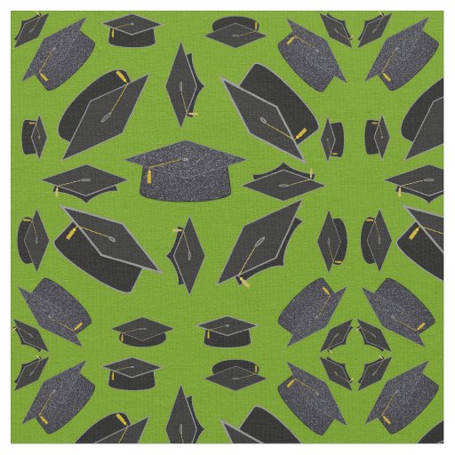 Black Graduation Caps Thrown Over Green Grass Fabric