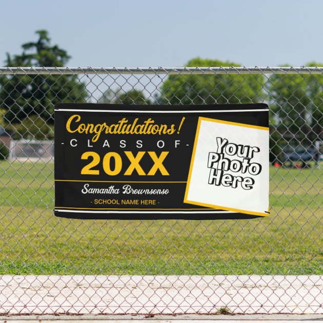Black Graduation for Class of 2023 Photo School Banner