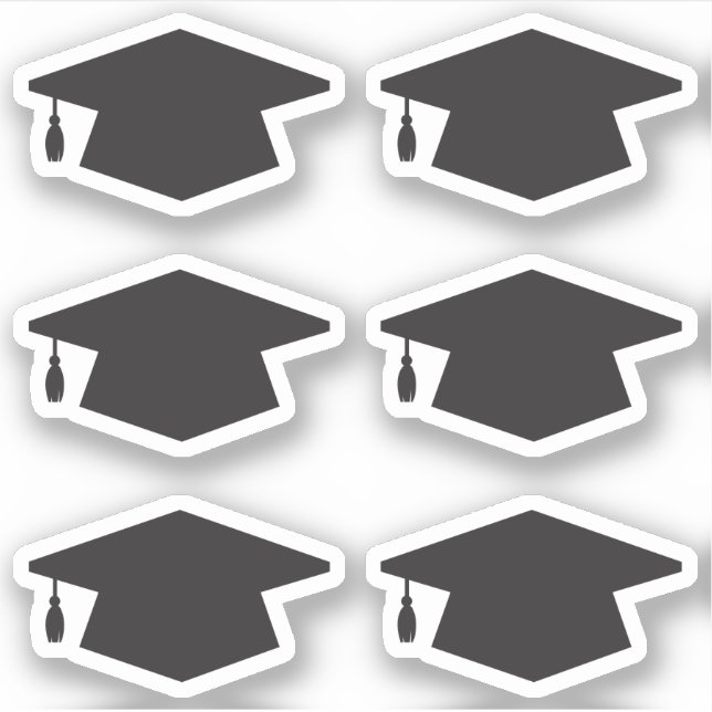 Black Graduation Hat Grad Cap Envelope Sealing Sticker (Front)