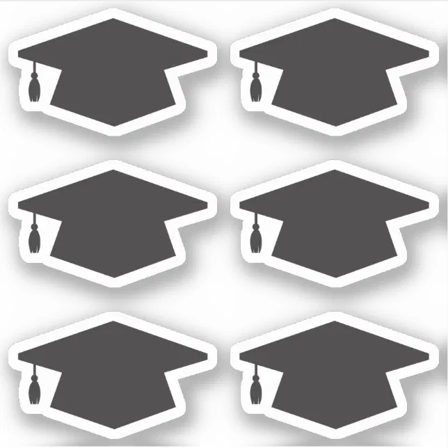 Black Graduation Hat Grad Cap Envelope Sealing Sticker | Zazzle