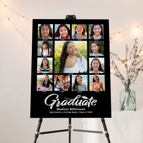 Black Graduation K–12 Photo Collage White Script