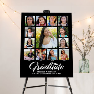Black Graduation K–12 Photo Collage White Script Foam Board