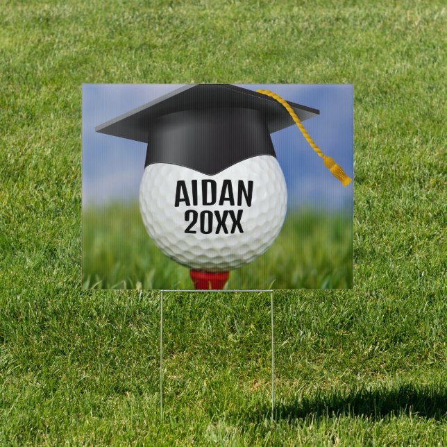 Black Graduation On Golf Ball Sign (Insitu)