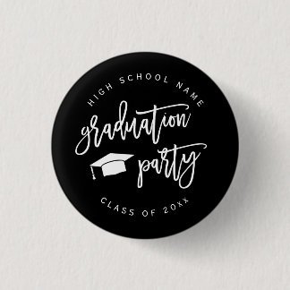Black Graduation Party Class Of Buttons