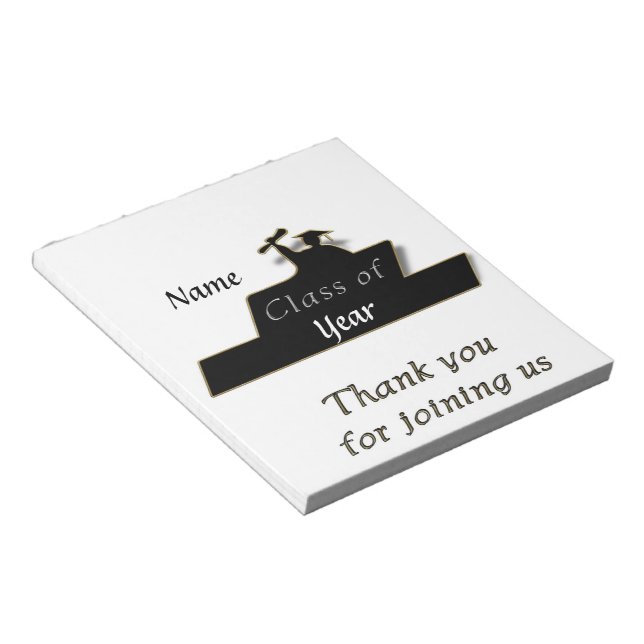 Black Graduation Party Favor Candy Wrappers Notepad (Angled)