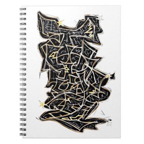Black Graffiti Letters Notebook