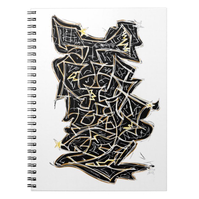 Black Graffiti Letters Notebook (Front)