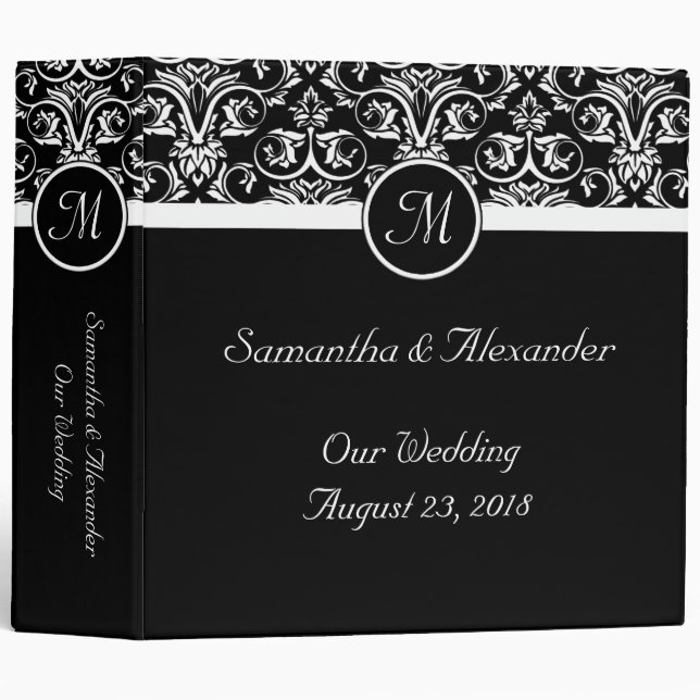 Black Grand Insignia Monogram Binder (Front/Spine)