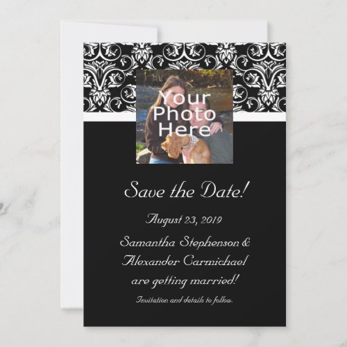 Black Grand Insignia Monogram Photo Save the Date