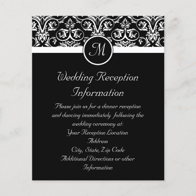 Black Grand Insignia Monogram reception insert or (Front)