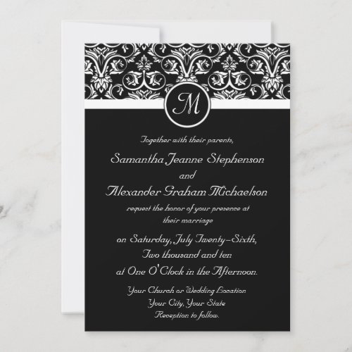 Black Grand Insignia Wedding Invitations