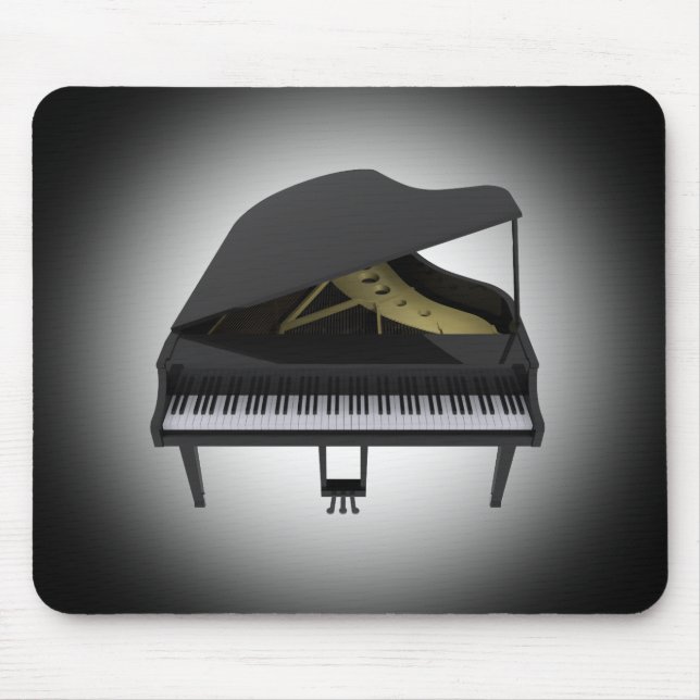 Black Grand Piano: 3D Model: Mousepad (Front)