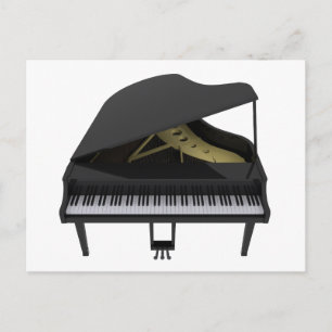 Black Grand Piano: 3D Model: Postcard