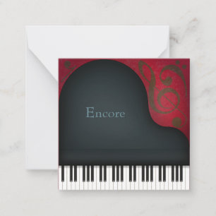 Black Grand Piano Custom Mini Note Card