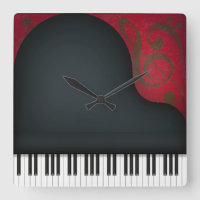 Black Grand Piano Cute Music Lover's Square