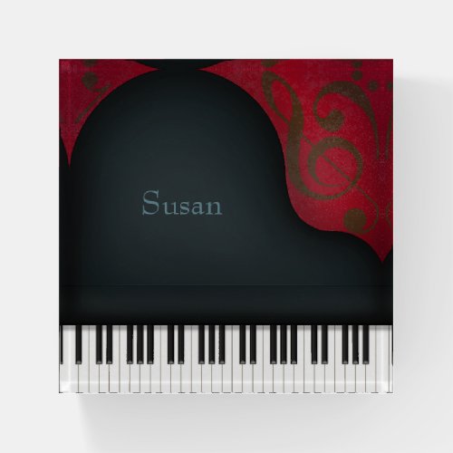Black Grand Piano Elegant Custom Music Paperweight