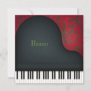 Black Grand Piano Personalized Note Card