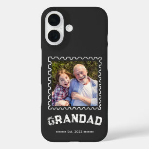 Black Grandad Established Typography Photo iPhone 16 Case