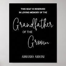 Black Grandfather of the Groom Memorial Wedding