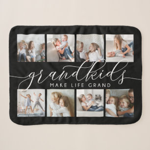 Black Grandkids Make Life Grand Photo Collage Sherpa Blanket