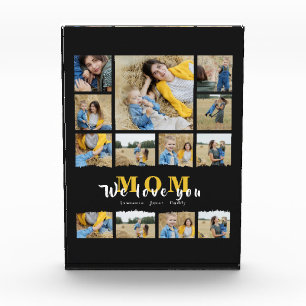 Black grandma Mom photo collage mothers day gift Block