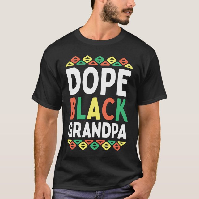 Black Grandpa African American Black History Month T-Shirt (Front)