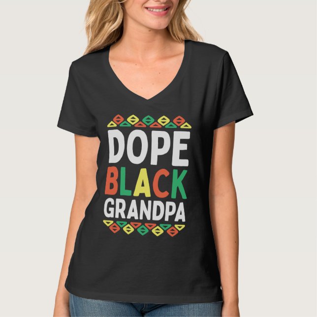Black Grandpa African American Black History Month T-Shirt (Front)