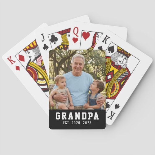 Black Grandpa Established Photo  Poker Cards