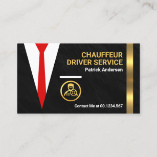Black Granite Chauffeur Suit Driver Business Card