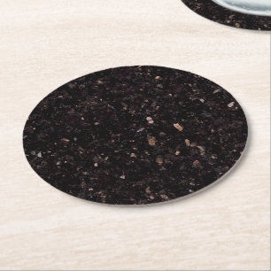 Black Granite Round Paper Coaster