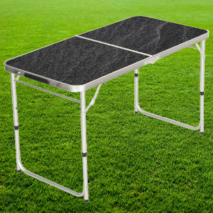 Black Granite Stone Tailgate Beer Pong Table