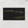 Black Granite Texture Faux Gold Line Founder CEO Business Card