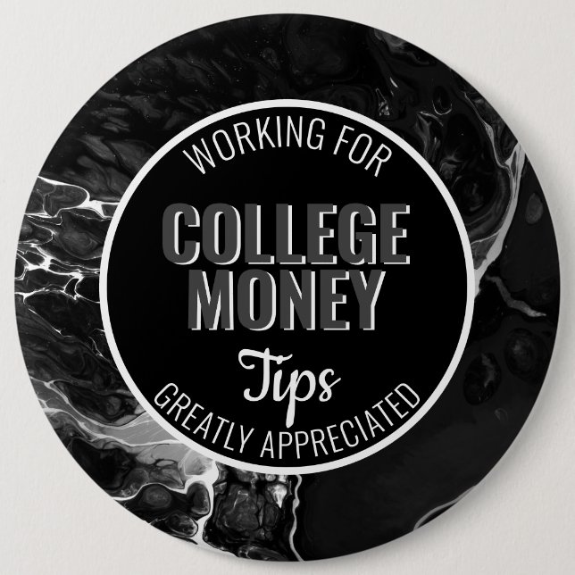 Black Granite | Tips Appreciated | College Money Button (Front)